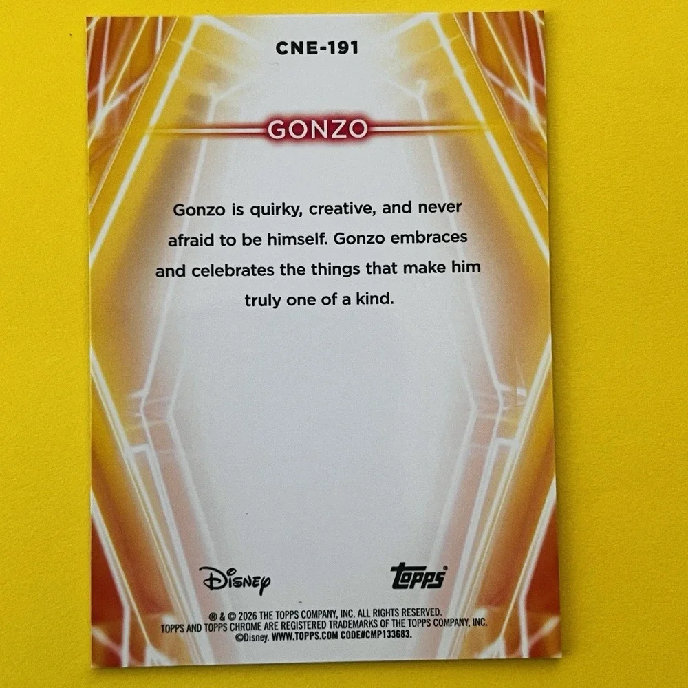 2026 Topps Chrome Neon Disney Gonzo Neon‎ Etch CNE-191 The Muppets